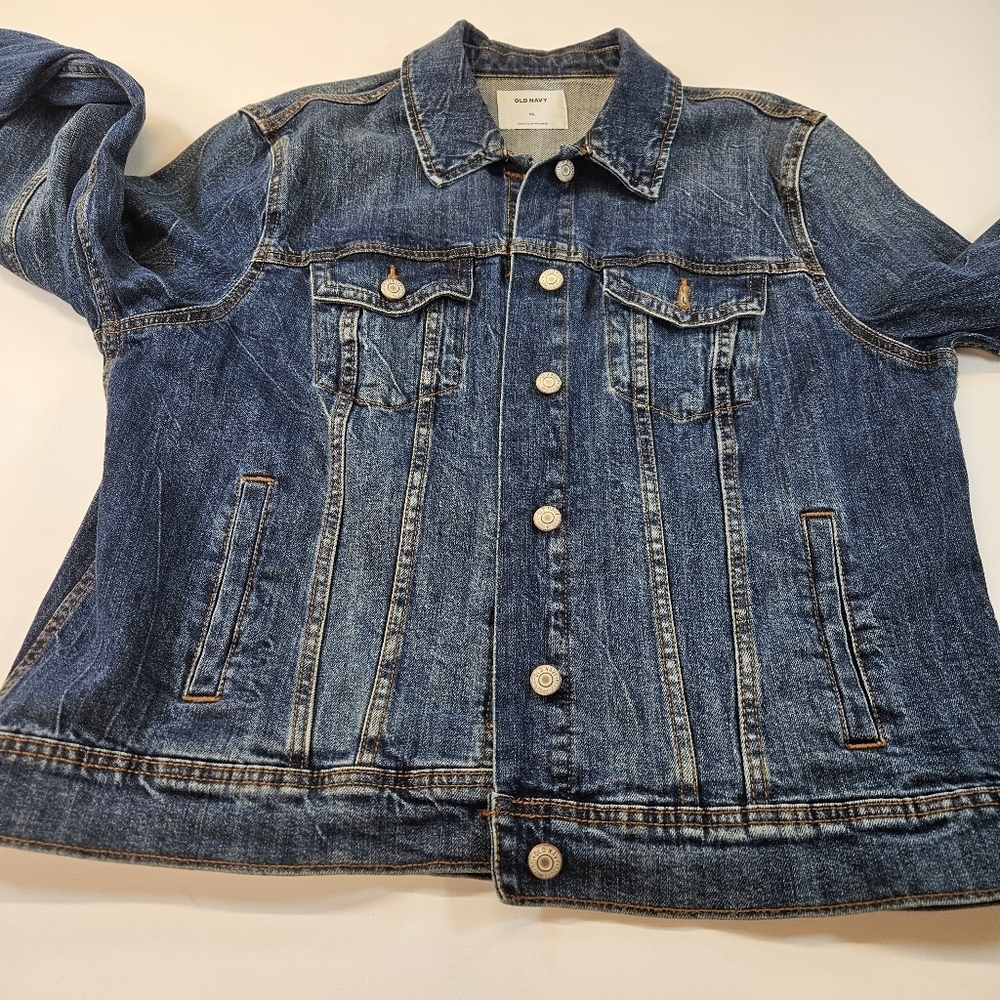 Old Navy Blue Jeans Denim Jacket Size X-LARGE RN54023